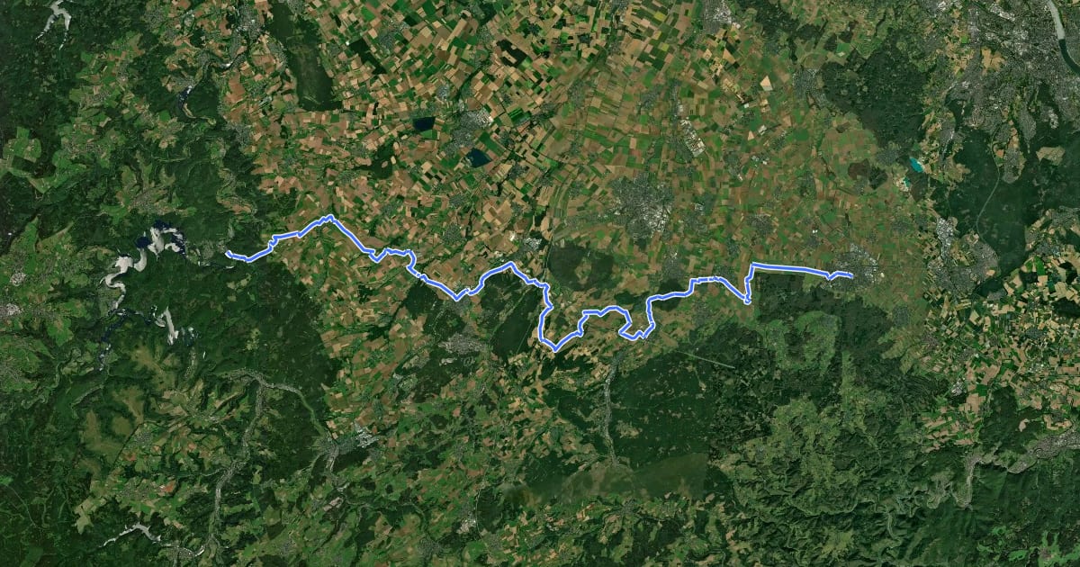 Маршрут Wasserburgen-Route Etappe 7a на спутниковом снимке