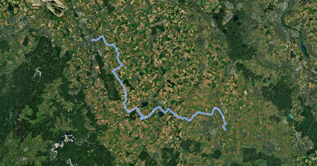 Маршрут Wasserburgen-Route Etappe 7b на спутниковом снимке