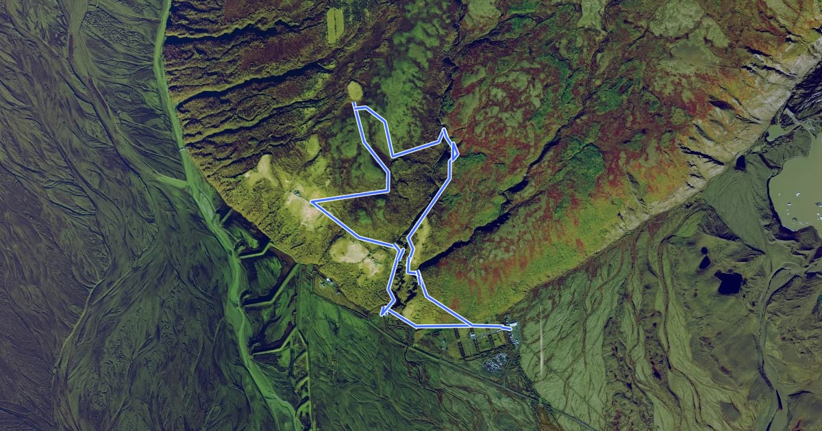 Маршрут Wasserfallrunde im Skaftafell-Nationalpark на спутниковом снимке