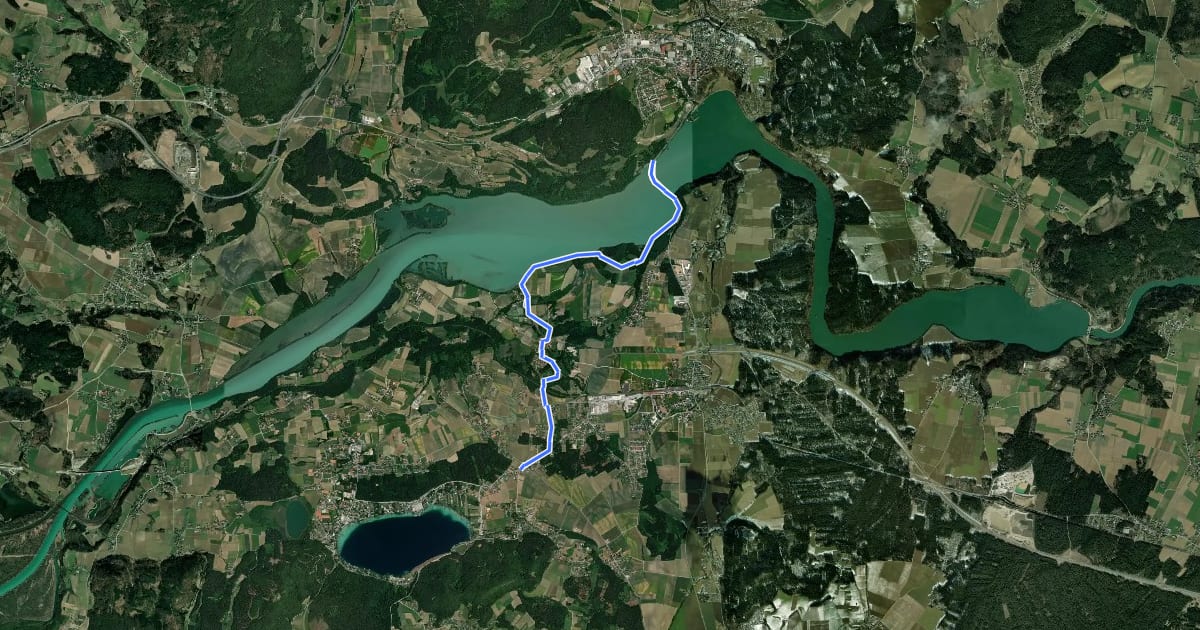 Маршрут Wasserhofner Radweg на спутниковом снимке