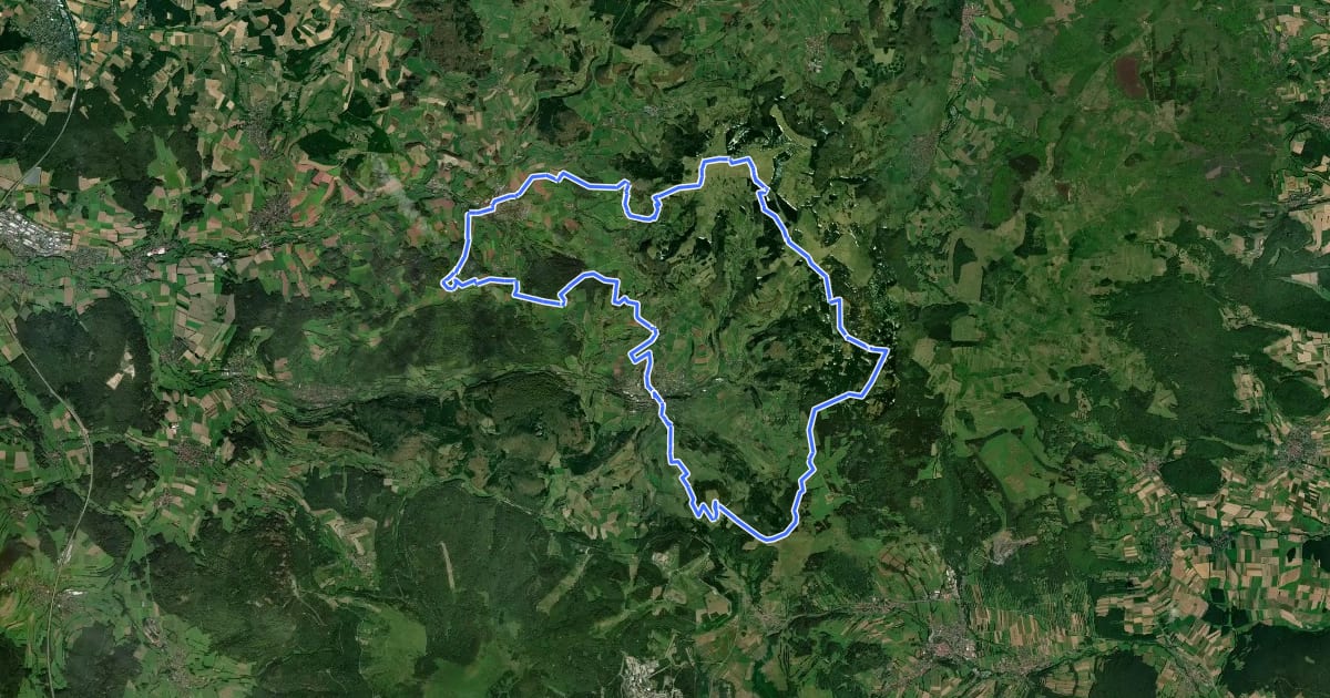 Маршрут Wasserkuppenrundweg на спутниковом снимке