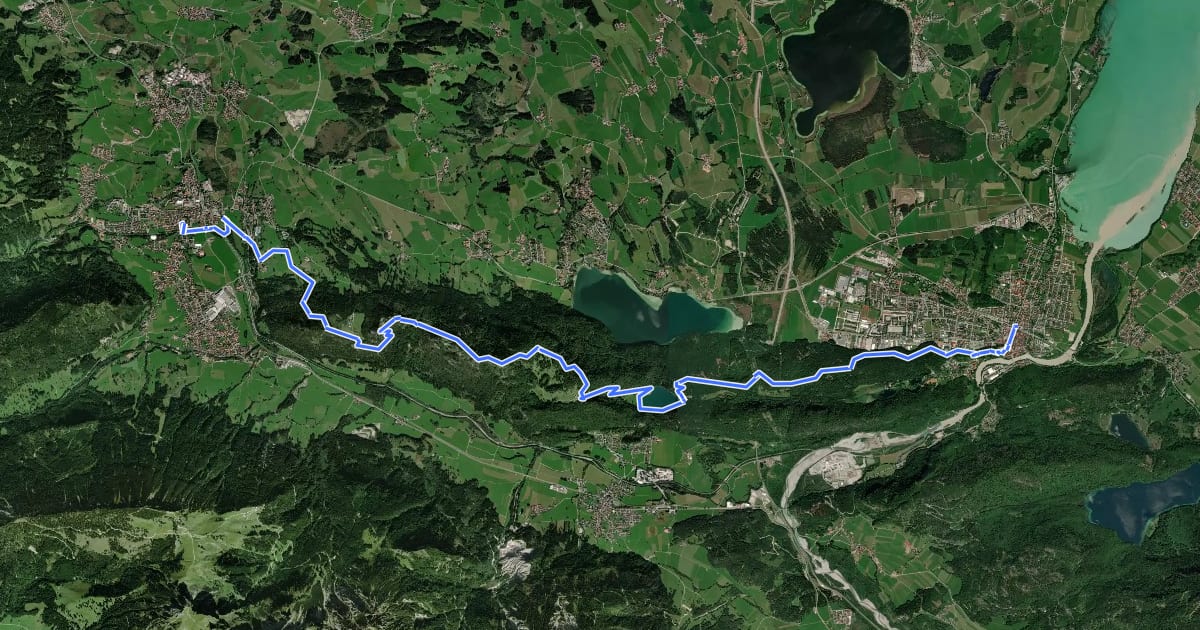 Маршрут Wasserläufer-Route Etappe 7 / Himmelsstürmer-Route Etappe 4 на спутниковом снимке