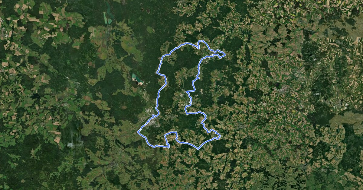 Маршрут Wasserlandschaftsradweg на спутниковом снимке