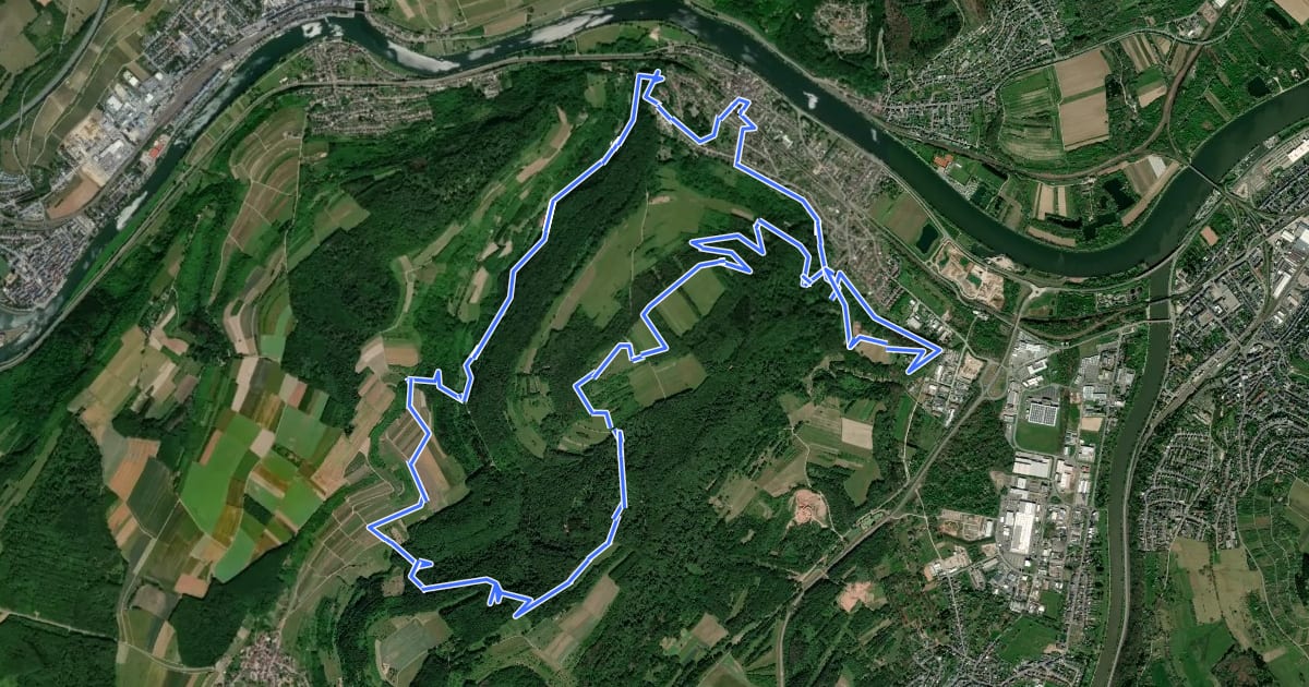 Маршрут Wasserliescher Panoramasteig на спутниковом снимке