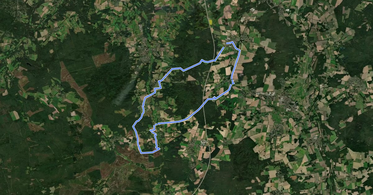 Маршрут Wassermühlen-Route Reitweg на спутниковом снимке