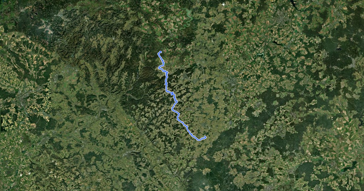 Маршрут Wasserscheidenweg на спутниковом снимке