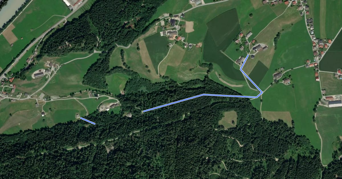 Маршрут Wasserwanderweg на спутниковом снимке