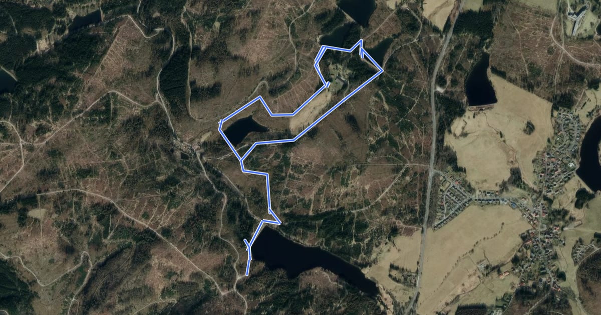 Маршрут WasserWanderWeg Prinzen / Flambacher Teiche на спутниковом снимке
