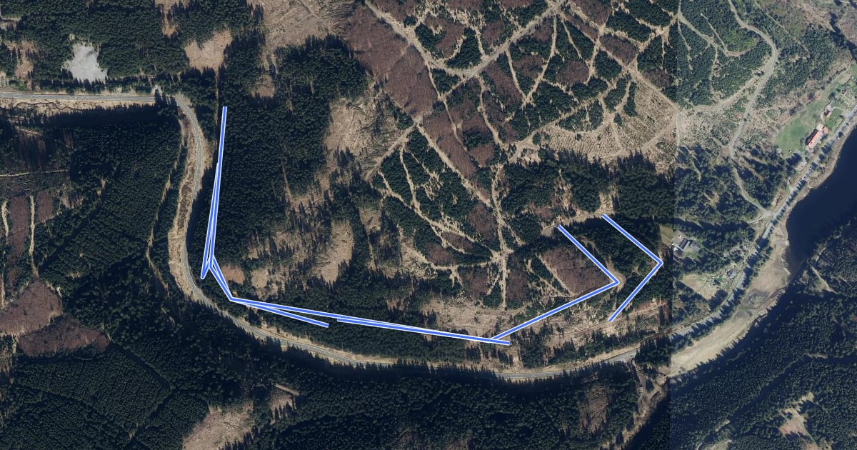 Маршрут WasserWanderWeg Schulenberger Bergbau на спутниковом снимке