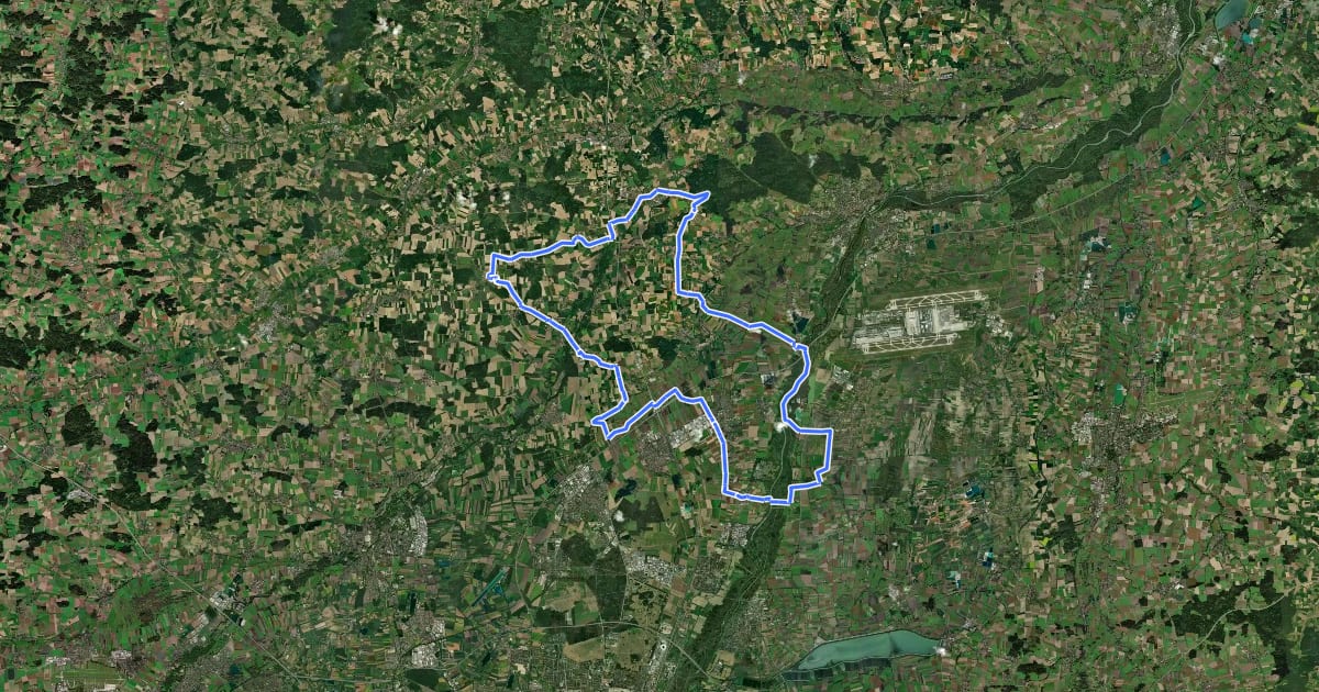 Маршрут Wasserweg Freising на спутниковом снимке