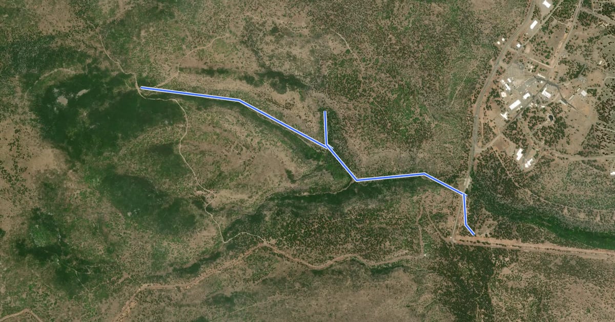 Маршрут Water Canyon Trail на спутниковом снимке