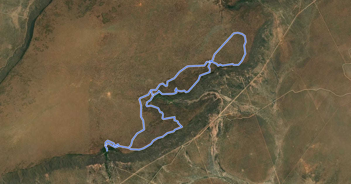 Маршрут Waterberg 4-Day Unguided Hiking Trail на спутниковом снимке