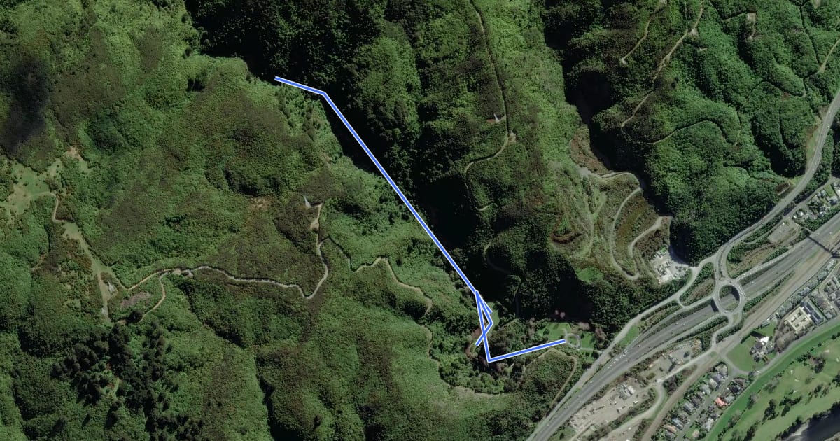 Маршрут Waterfall Route на спутниковом снимке