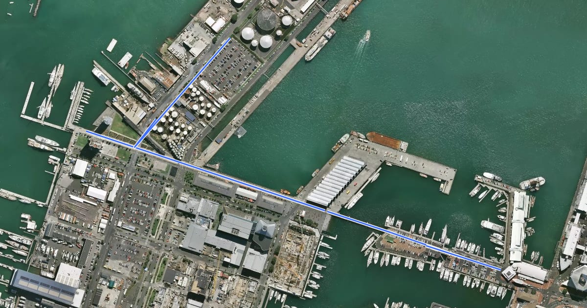 Маршрут Waterfront на спутниковом снимке
