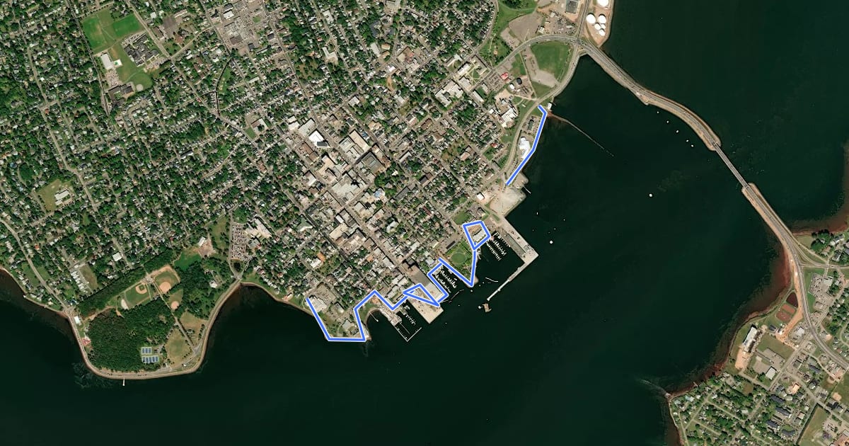 Маршрут Waterfront Boardwalk на спутниковом снимке
