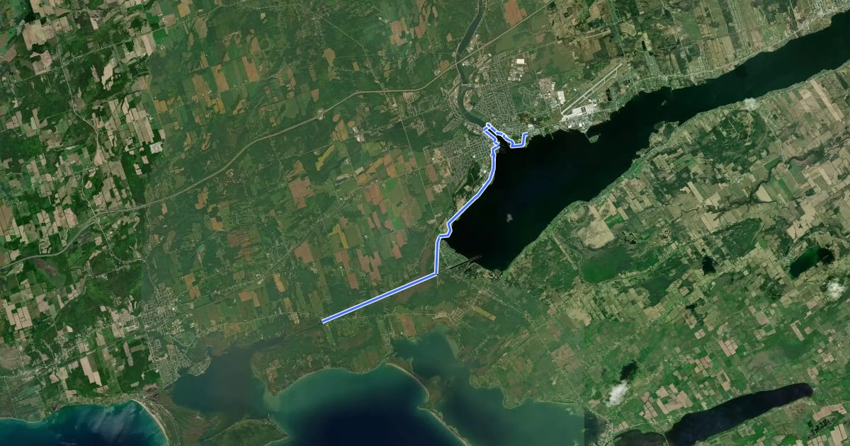 Маршрут Waterfront Trail: Trenton на спутниковом снимке