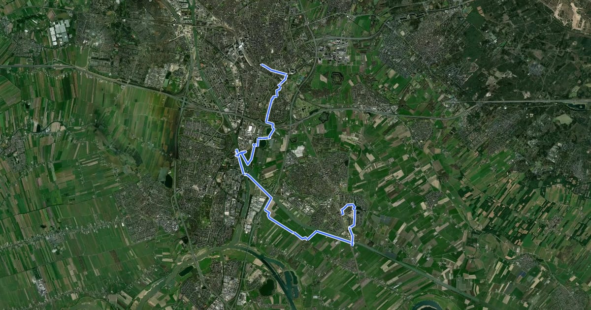 Маршрут Waterlinie - Lunetten / Schalkwijkse Wetering на спутниковом снимке