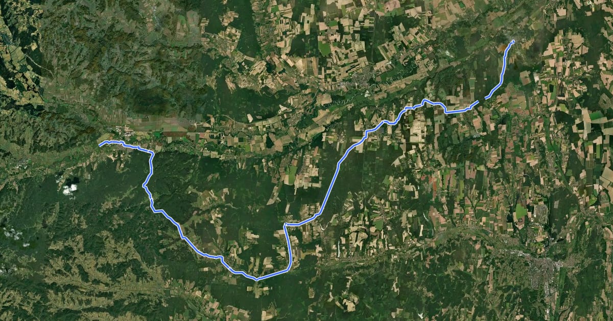 Маршрут Waters of Central Europa Route – [HU]_1 – (Szentgotthárd - Vasvár) на спутниковом снимке