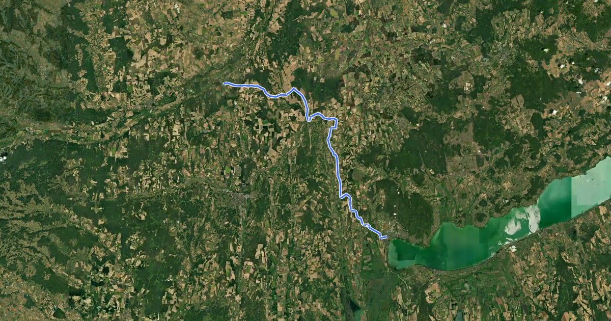 Маршрут Waters of Central Europa Route – [HU]_2 – (Vasvár - Keszthely) на спутниковом снимке