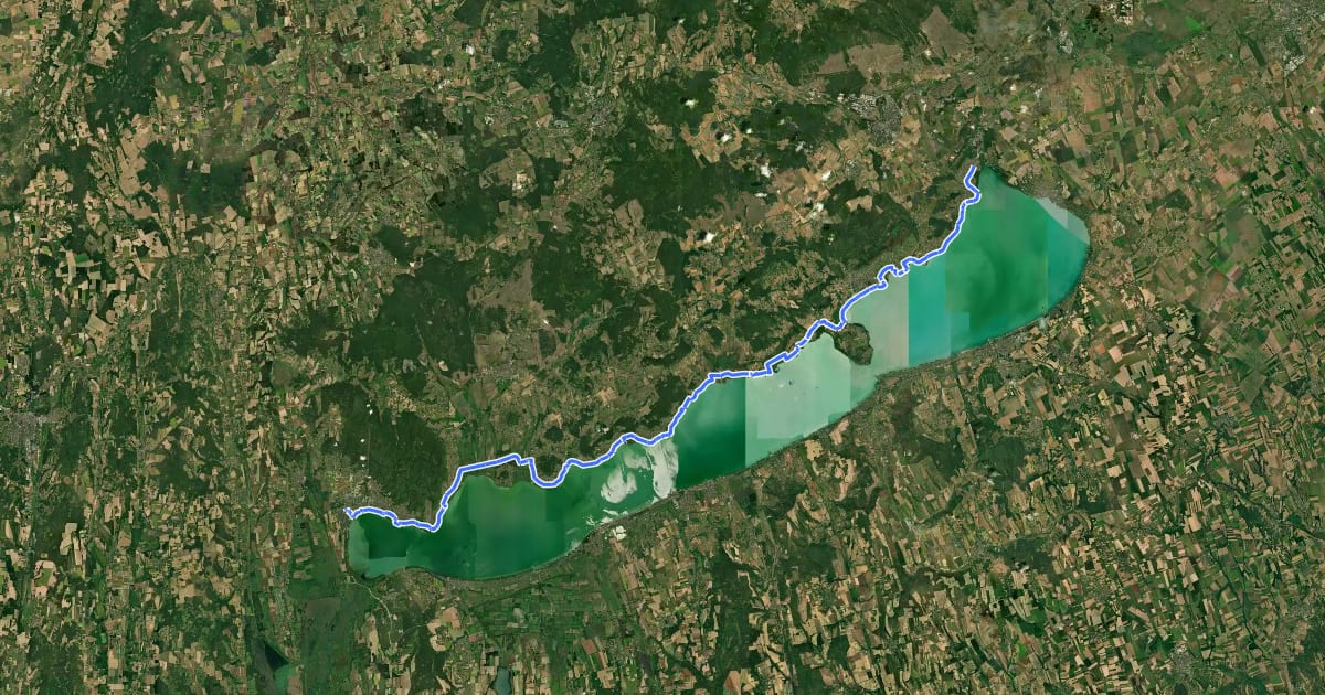 Маршрут Waters of Central Europa Route – [HU]_3 – (Keszthely - Balatonfűzfő) на спутниковом снимке