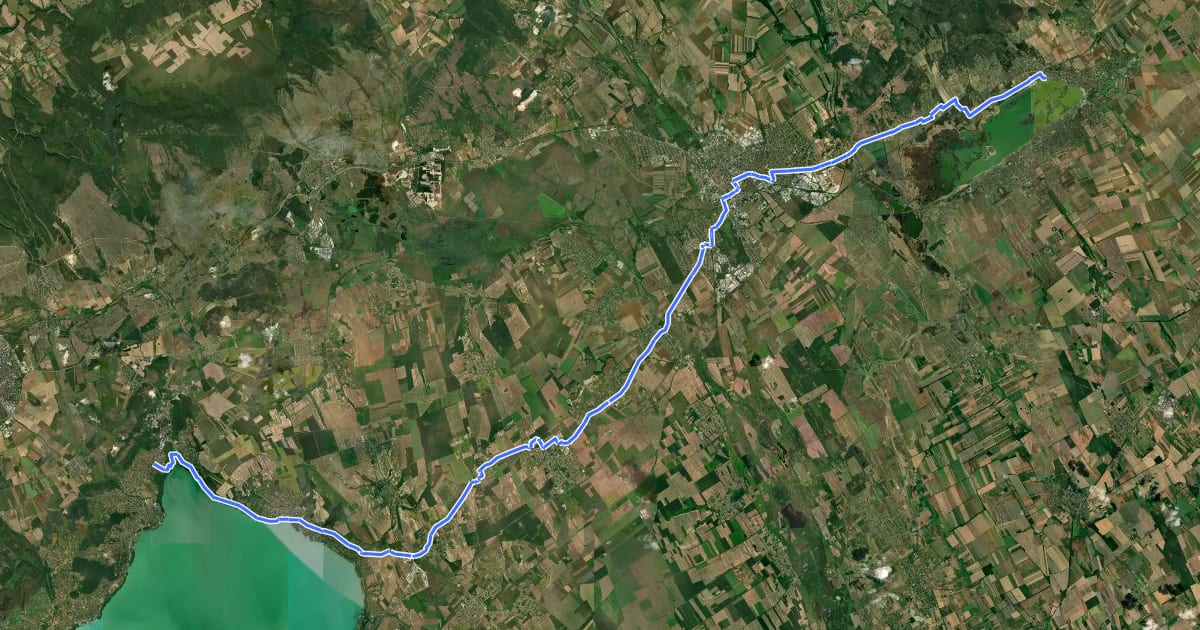 Маршрут Waters of Central Europa Route – [HU]_4 – (Balatonfűzfő - Velence) на спутниковом снимке