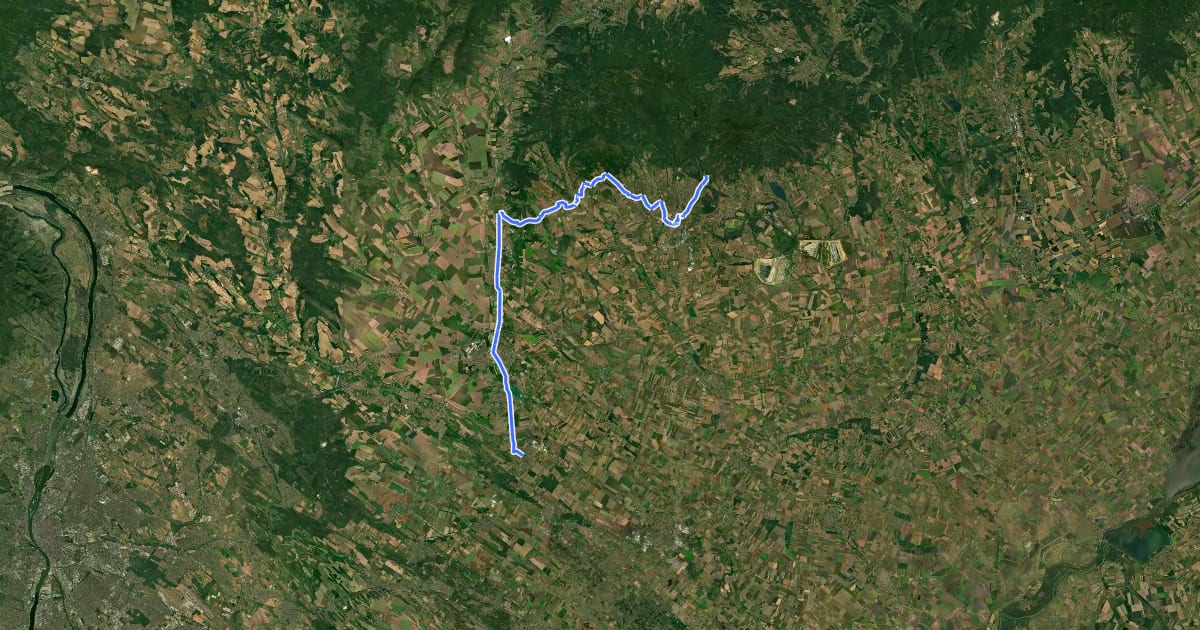 Маршрут Waters of Central Europa Route – [HU]_8 – (Jászfényszaru - Mátrafüred) на спутниковом снимке