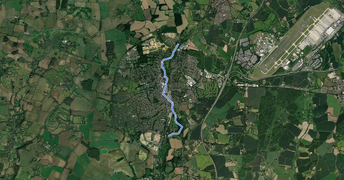 Маршрут Waterside Stortford на спутниковом снимке