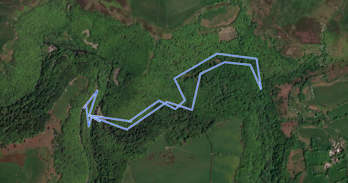 Маршрут Watersmeet to Ash Bridge circular walk на спутниковом снимке