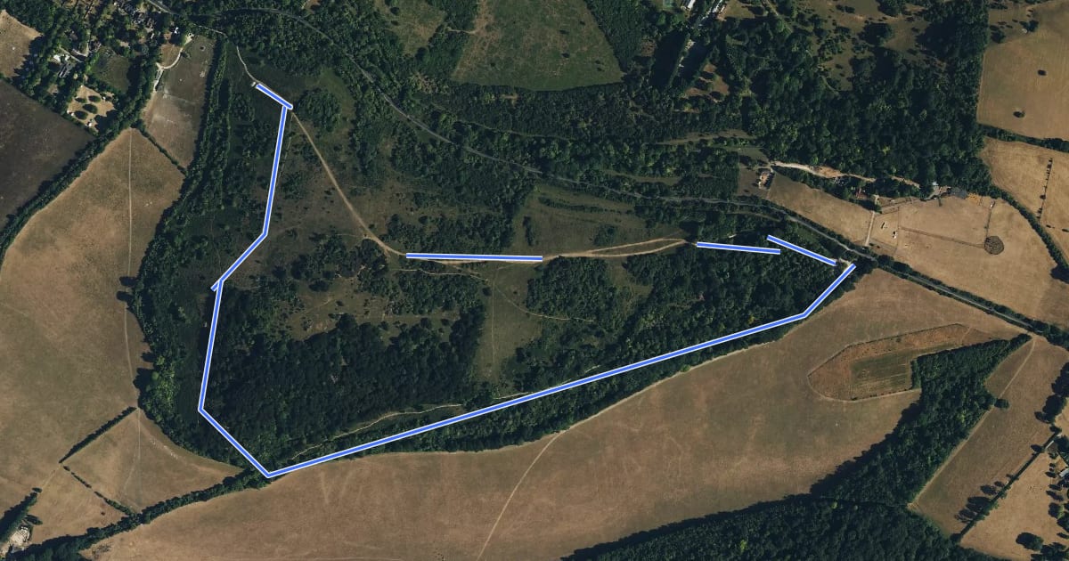 Маршрут Watlington Hill Short Walk, Watlington Hill на спутниковом снимке