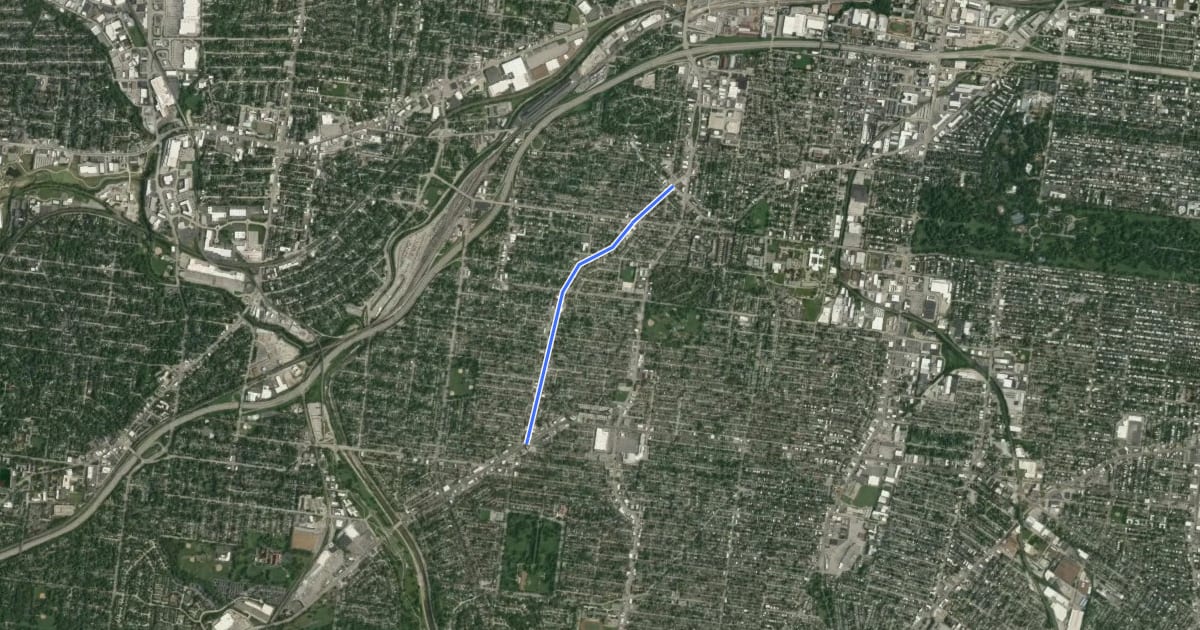 Маршрут Watson Road на спутниковом снимке