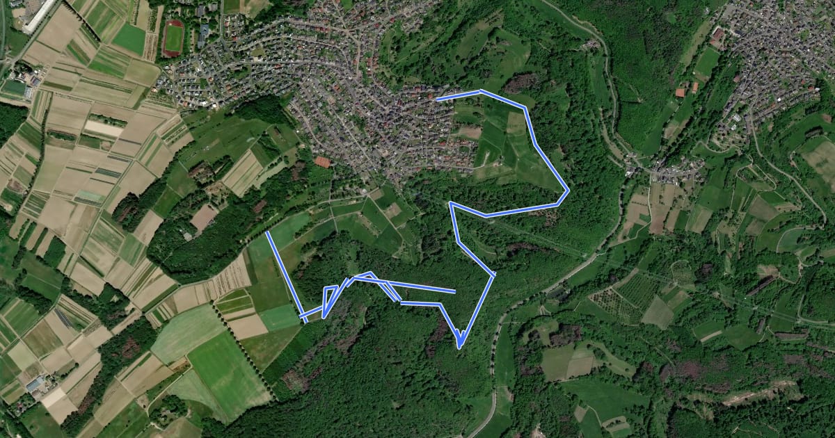 Маршрут Wattehahn-Sporkenburg-Nörr на спутниковом снимке