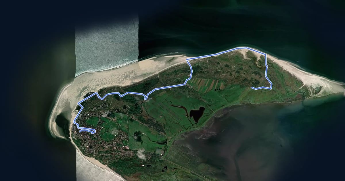 Маршрут Watteninsel Wanderweg Borkum 01 на спутниковом снимке