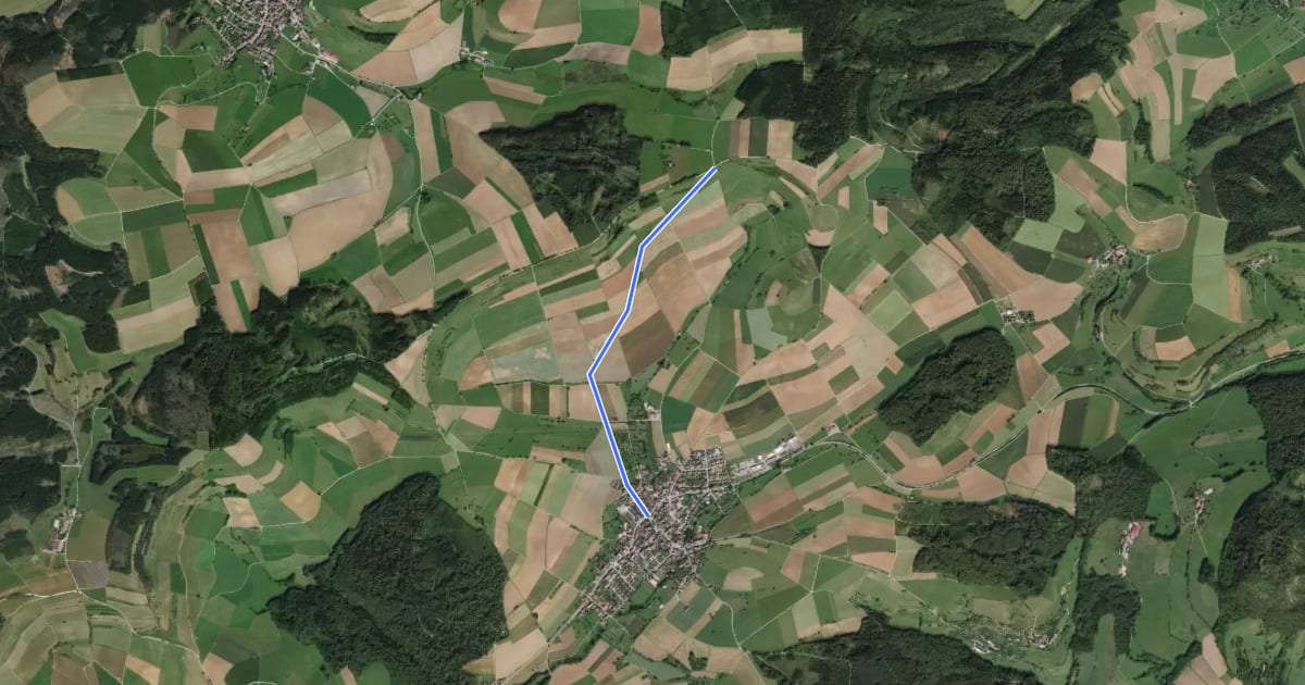 Маршрут Watterdingen Dorfplatz - Haslerhof на спутниковом снимке