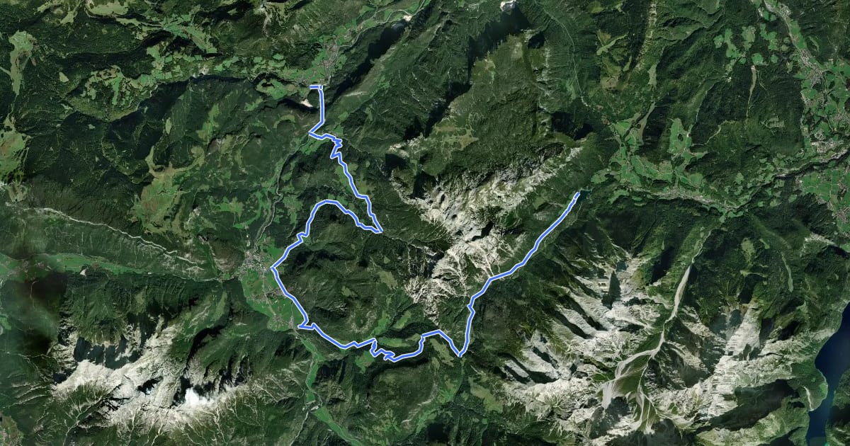 Маршрут Watzmann-Hochkönig Nord-Runde: Etappe 1: Hintersee – Unken на спутниковом снимке