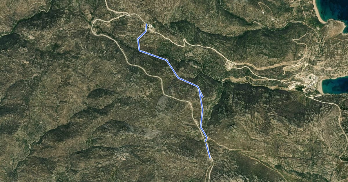 Маршрут waymarks blue bar and cairns на спутниковом снимке