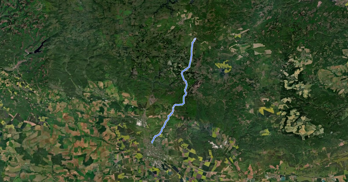 Маршрут WdKuK - Von Stiege in die Rolandsstadt Nordhausen на спутниковом снимке