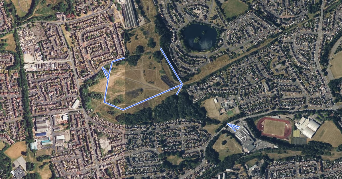Маршрут Weddell Wynd Circular Health Walk на спутниковом снимке