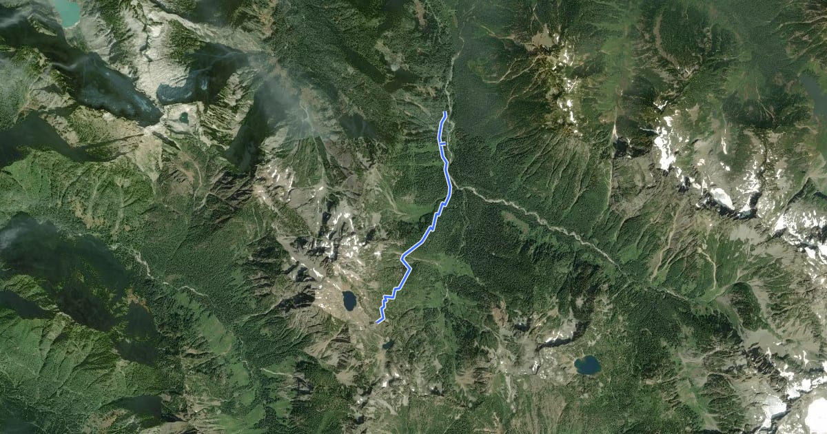 Маршрут Weden Creek (Gothic Basin) Trail на спутниковом снимке