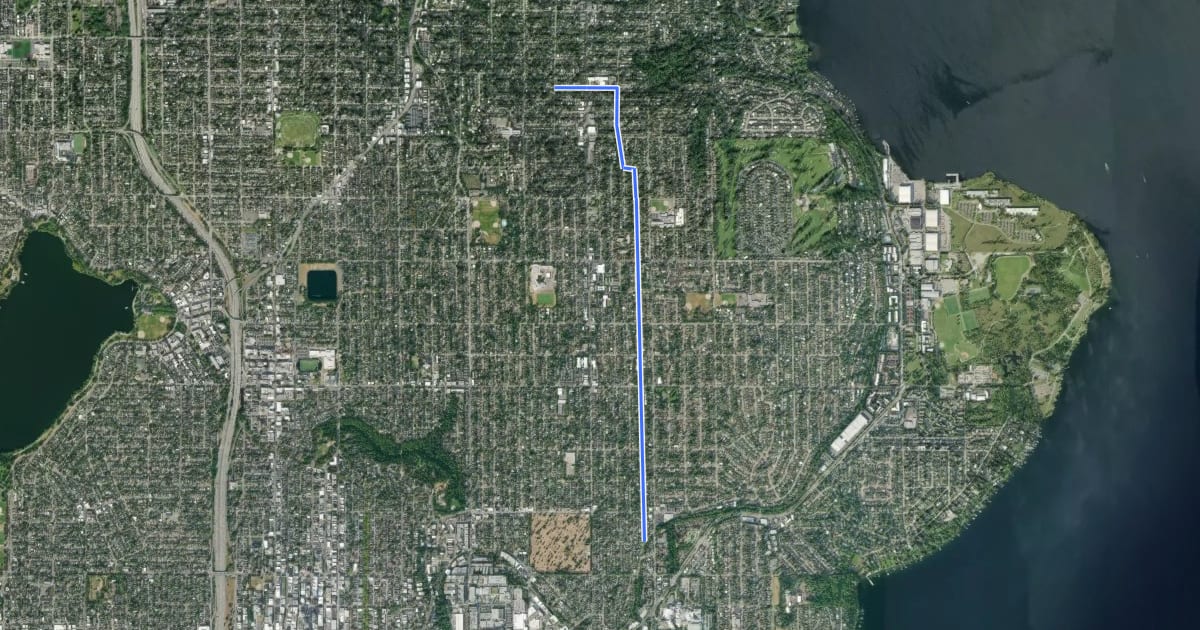 Маршрут Wedgwood Greenway на спутниковом снимке
