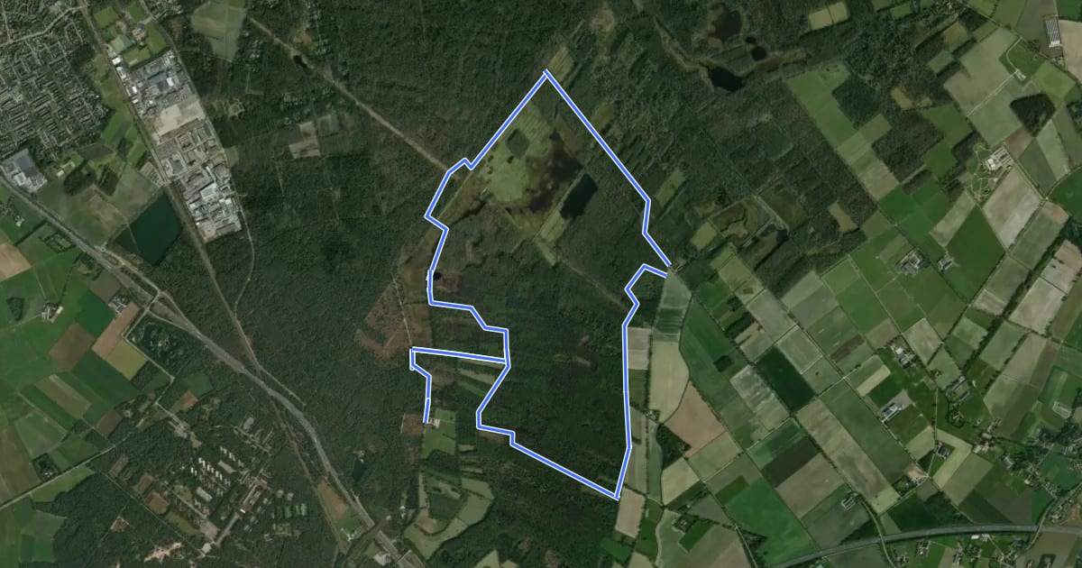 Маршрут Weerterbos - Hugterheide - oranje на спутниковом снимке