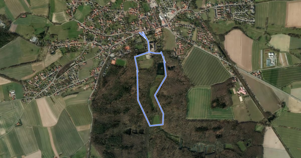 Маршрут Weg 2 - grün - Wanderung im Loccumer Klosterwald на спутниковом снимке
