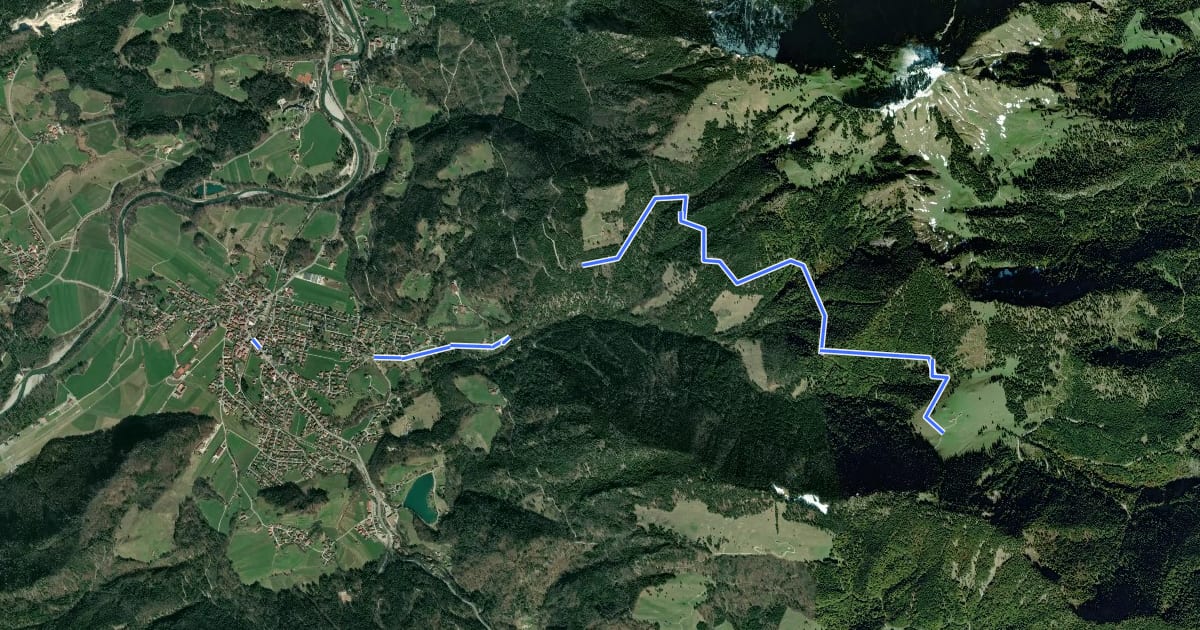 Маршрут Weg 51 Unterwössen - Agergschwendalm - Jochbergalm на спутниковом снимке