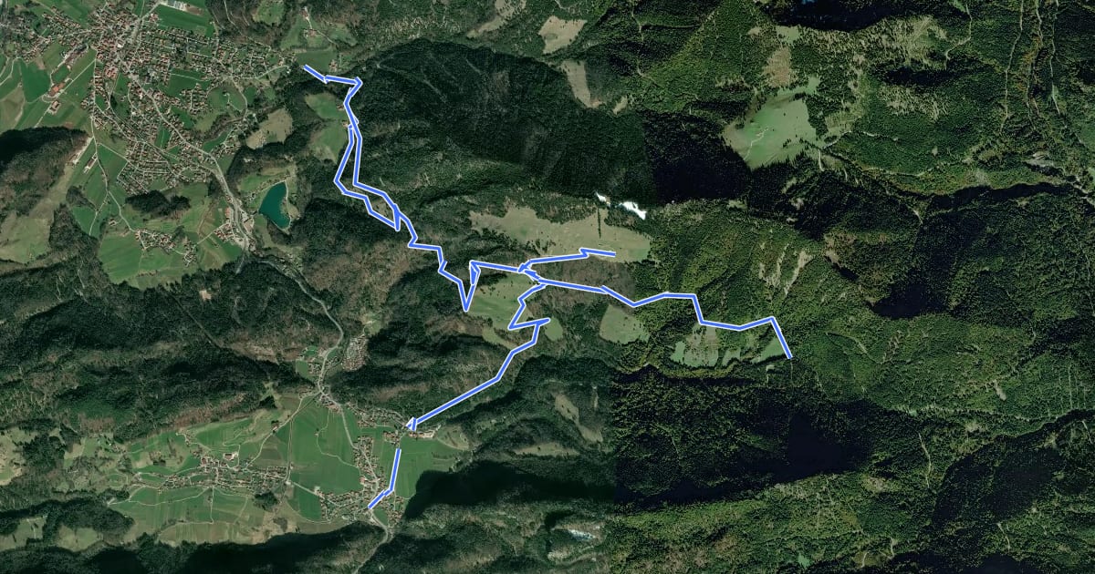 Маршрут Weg 7: Oberwössen - Wössener See на спутниковом снимке