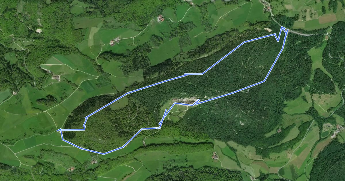Маршрут Weg der drei Kantone на спутниковом снимке