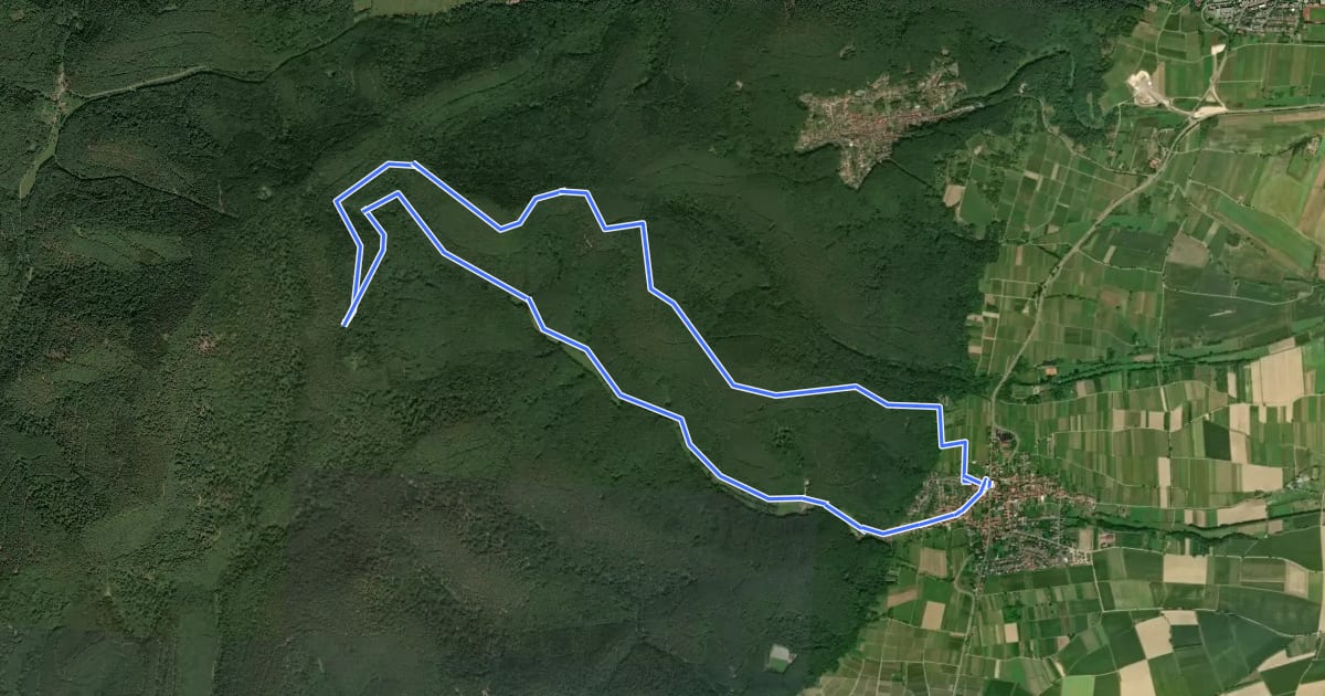 Маршрут Weg der Geschichte, Oberotterbach на спутниковом снимке