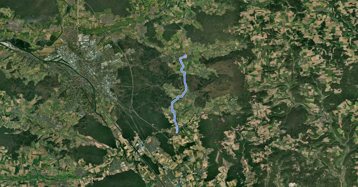 Маршрут Weg durch die Siedlungsgeschichte на спутниковом снимке
