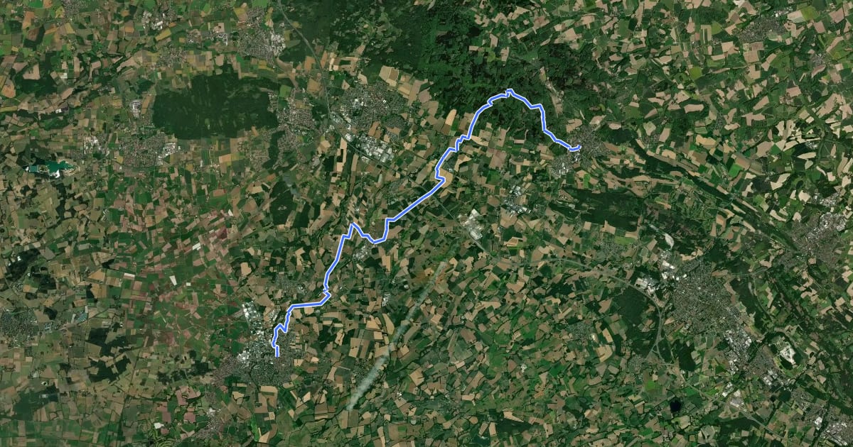 Маршрут Weg für Genießer - Borgholzhausen-Versmold на спутниковом снимке