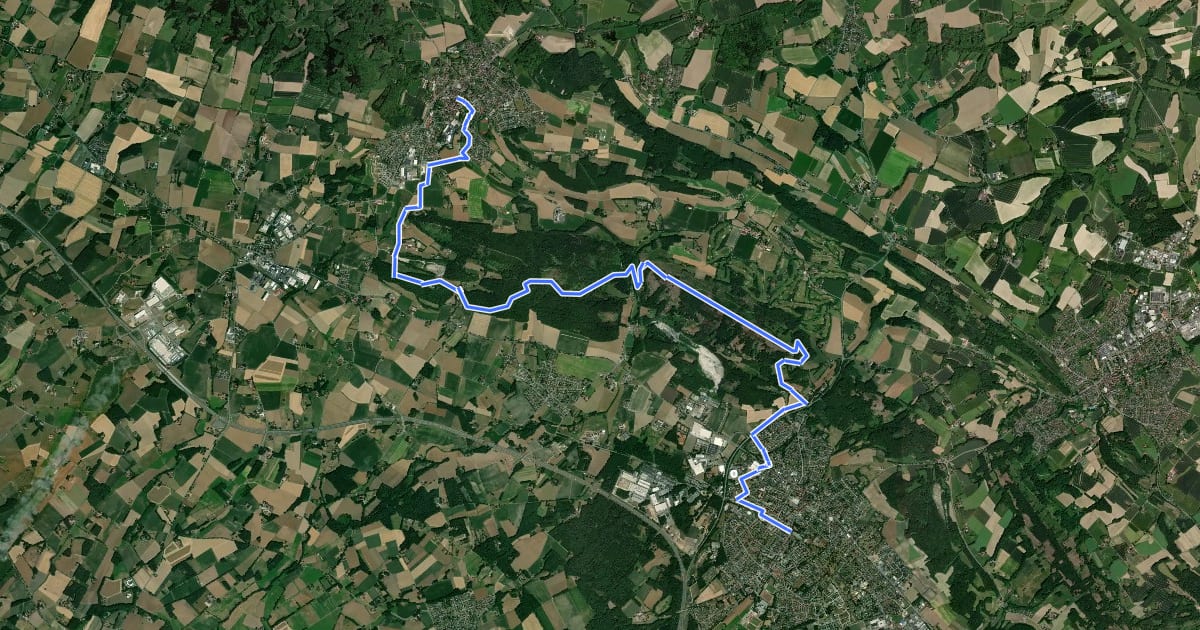 Маршрут Weg für Genießer - Halle-Borgholzhausen на спутниковом снимке