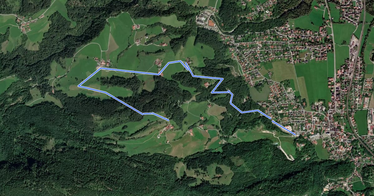 Маршрут Weg Nr. 4 - Von Bauernhof zu Bauernhof - Oberaudorf/Hocheck на спутниковом снимке