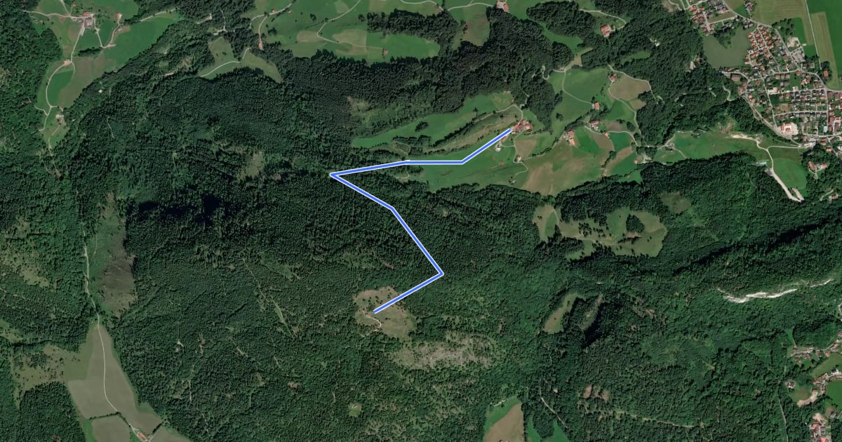 Маршрут Weg Nr. 6 - Ramsauer Alm - Oberaudorf/Hocheck на спутниковом снимке